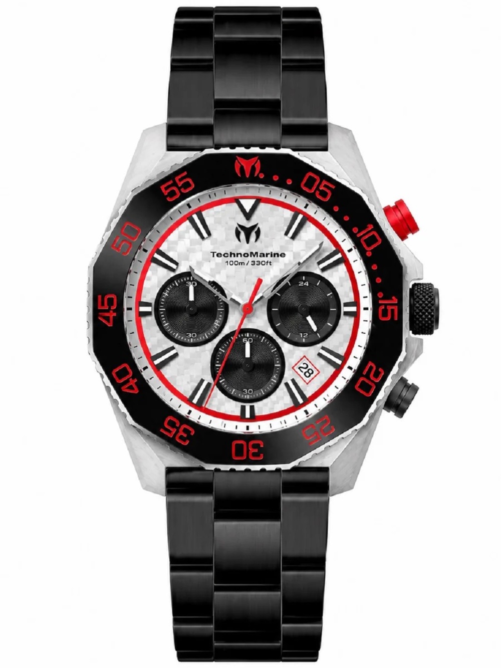 TechnoMarine Racing Legends Men's Watch - 44.2mm, Black, Red (TM-525026)